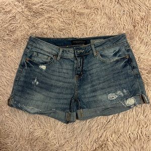 SOLD- Aeropostale Light Wash Distressed Midi Shorts Size 8